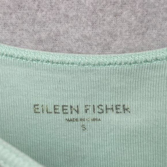 EILEEN FISHER Tank Top S Organic Cotton Ribbed Jersey Cami Scoop Neck Green - Picture 5 of 13